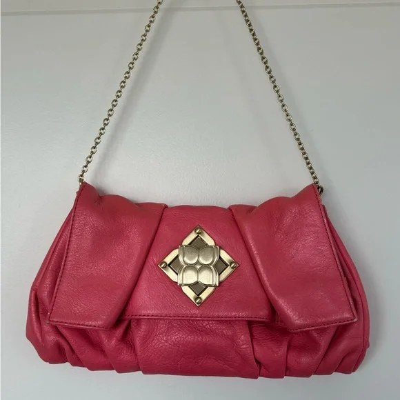 BCBG Maxazria Pink Leather Chain Shoulder Bag - Picture 3 of 10